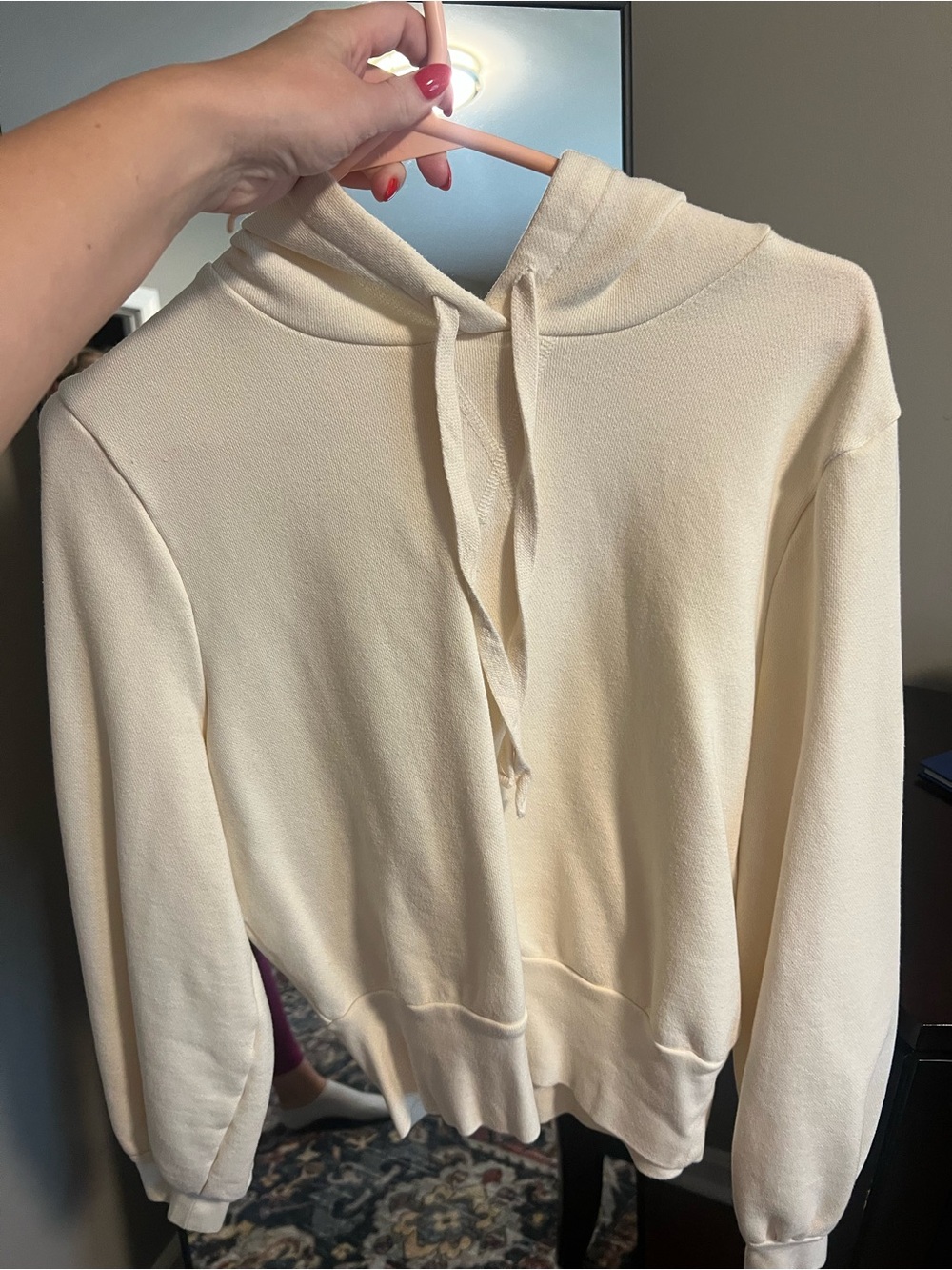 Madewell Cream Lightweight Hoodie Sweatshirt